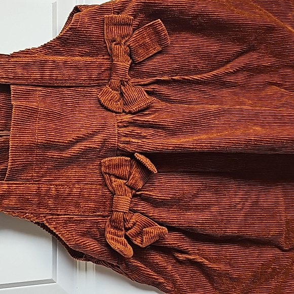 Boutique Kids Corduroy Dress With Bows and Zipper Back in Size 4T EUC - Picture 2 of 6